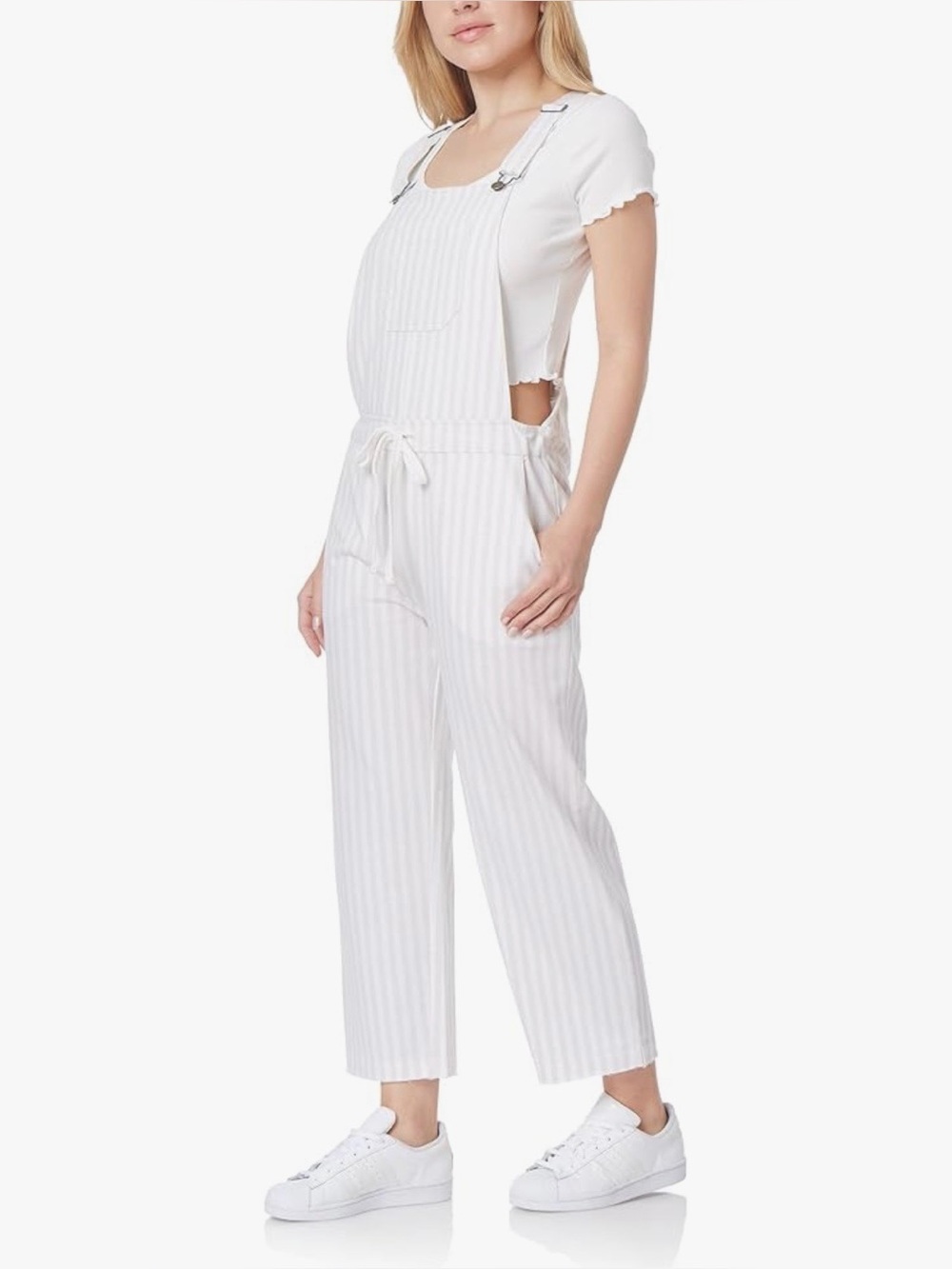 Wallflower Brand Gray and White Overalls size Small NWOT